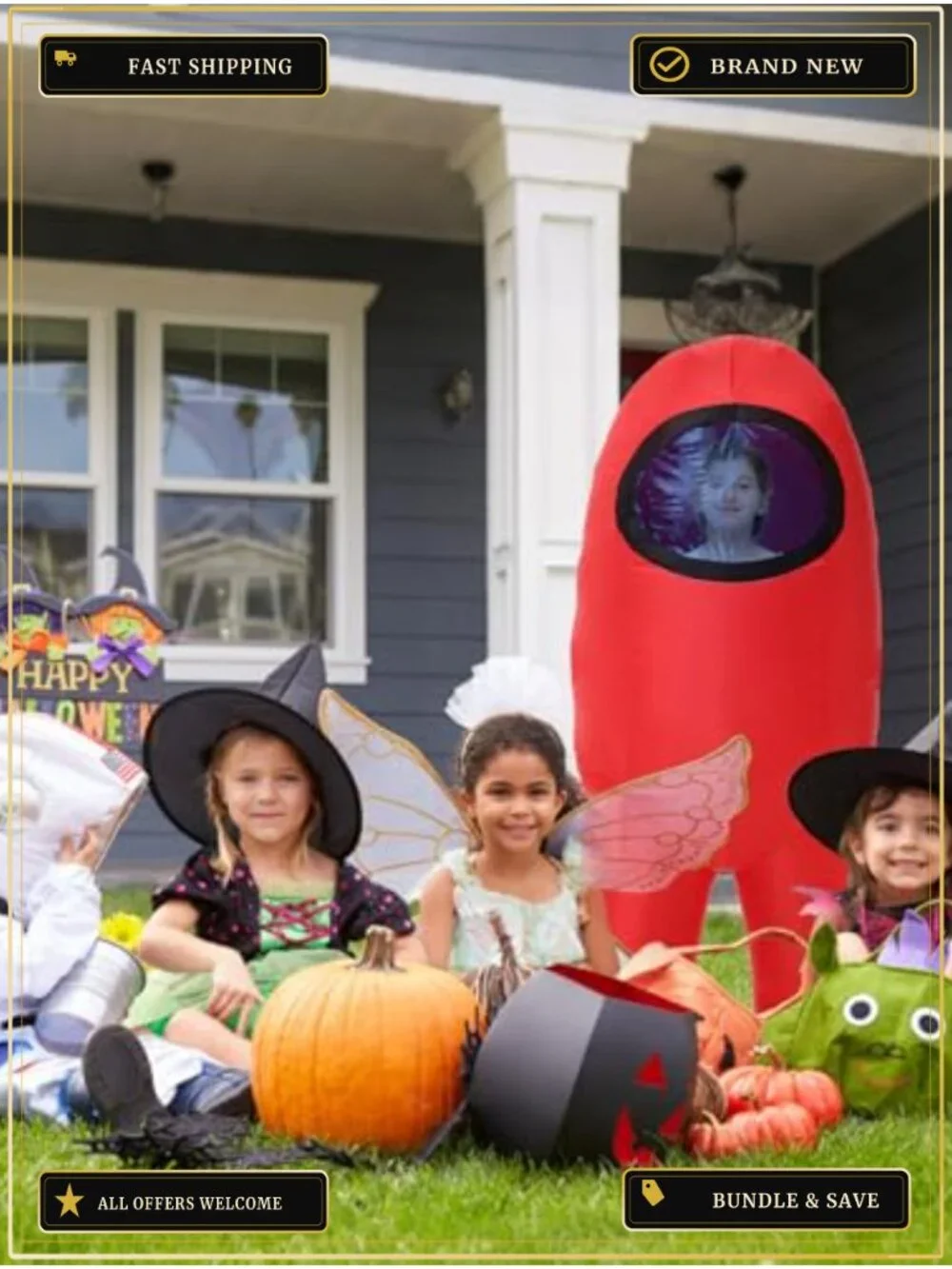 Kids Inflatable Astronaut Costume Halloween Blow Up Space Suit Cosplay